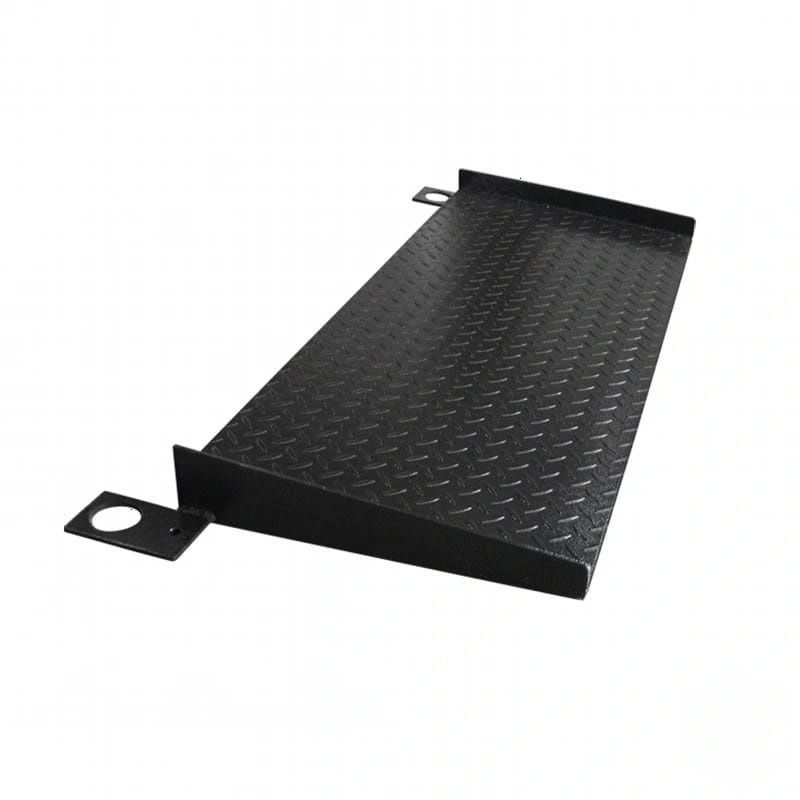 Black diamond plate metal ramp with mounting brackets