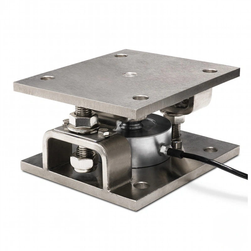 Stainless steel platform scale with a square loading plate and mounting base