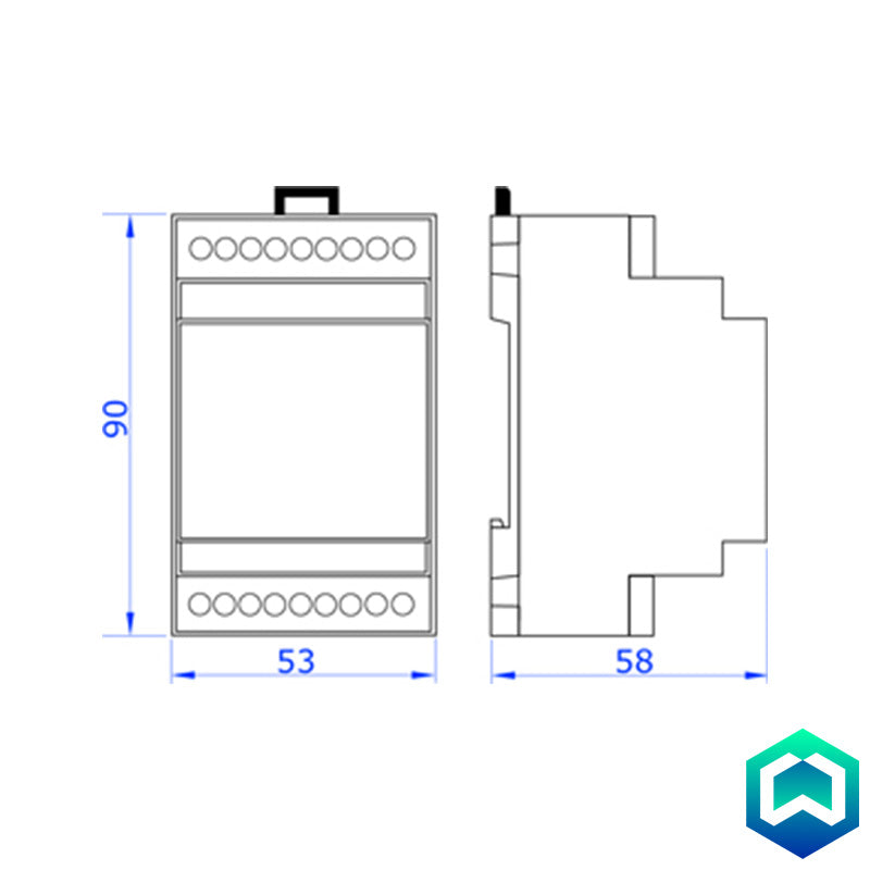 Dini Argeo DGT1 Weight Transmitter - Front - Dimensions