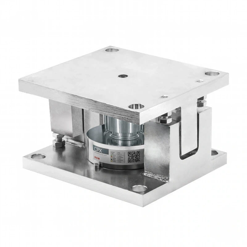 Silver metallic cpx brand vibration isolation mount with a cylindrical central component and flanged mounting plates
