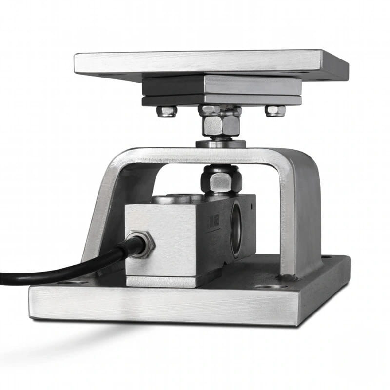 Stainless steel platform scale with a rectangular weighing surface and integrated sensor housing