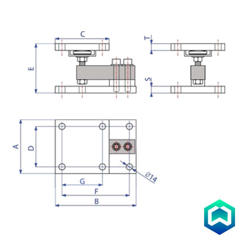 Dini Argeo KSB Stainless Steel Mounting Kit - Diagram