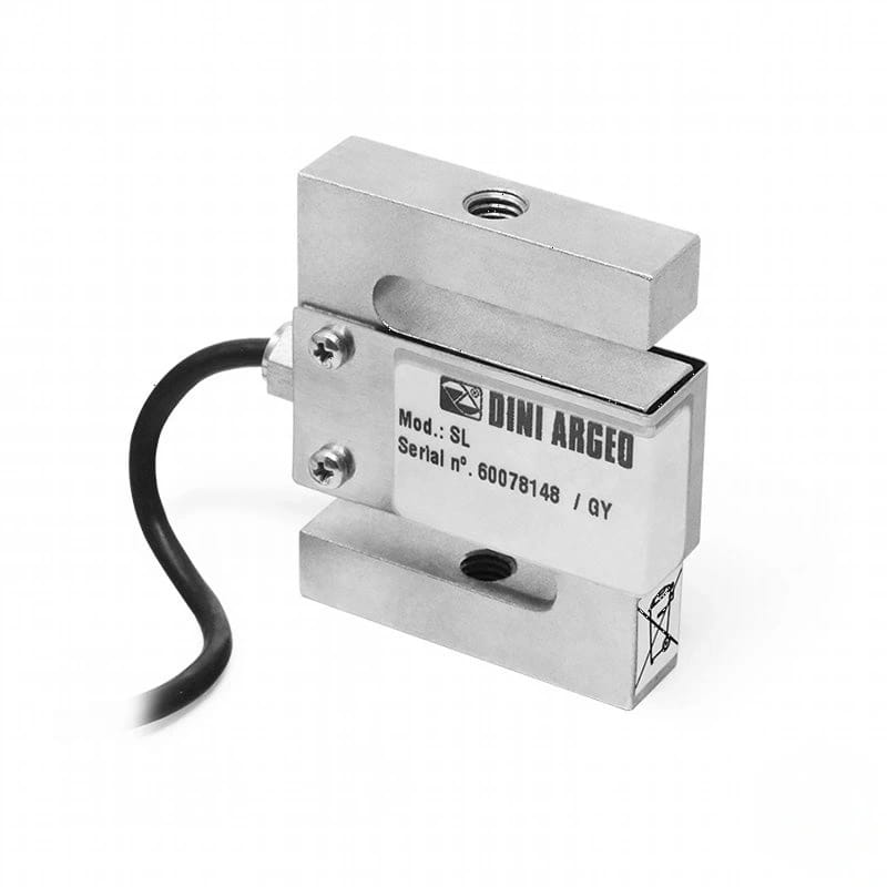Silver metallic dini argeo sl model load cell with a black cable