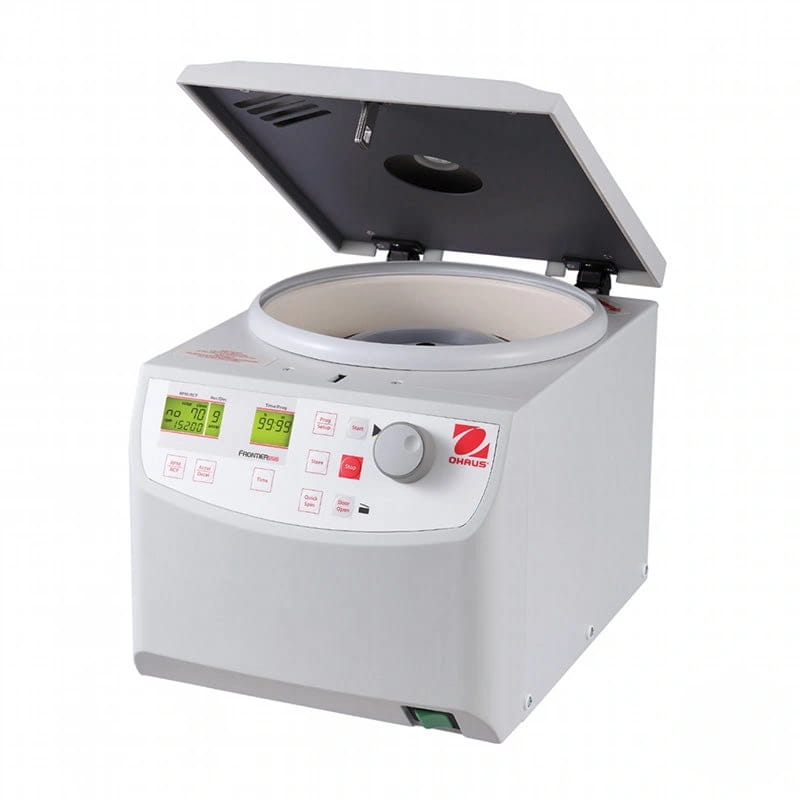 White ohara frontier 200 centrifuge with a digital display and control panel
