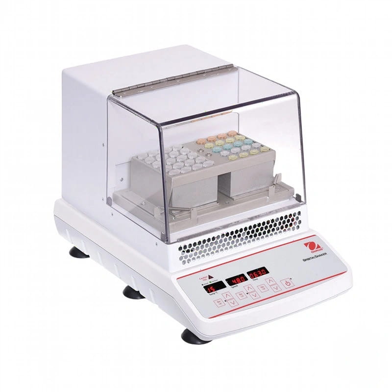 White laboratory-grade gea genesys 504a incubator with transparent acrylic lid and digital control panel