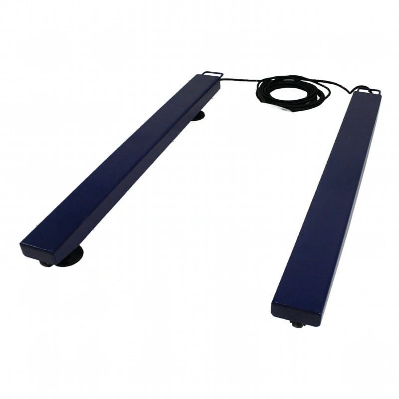 Dark blue rectangular led light bars with black cords and mounting brackets