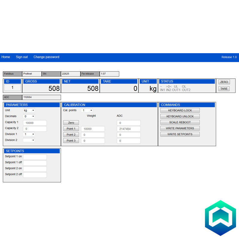 Dini Argeo DGT4 4-Channel Weight Transmitter - Software