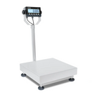 Silver digital platform scale with a black display and control panel